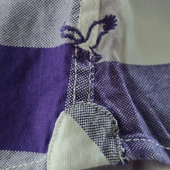 American Eagle Outfitters Classic Purple Plaid Button Front Shirt 8 - Picture 12 of 13